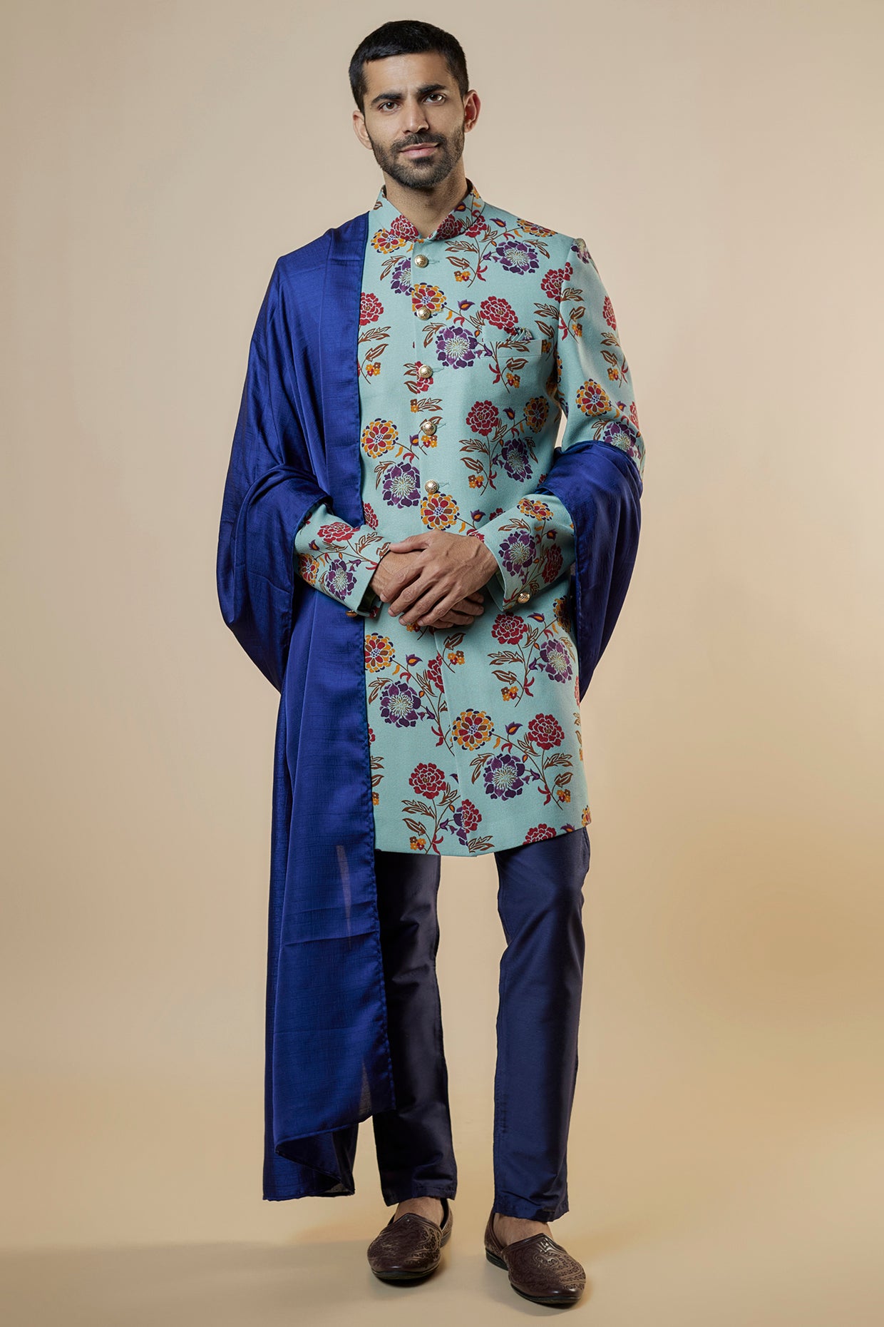 Floral sherwani best sale