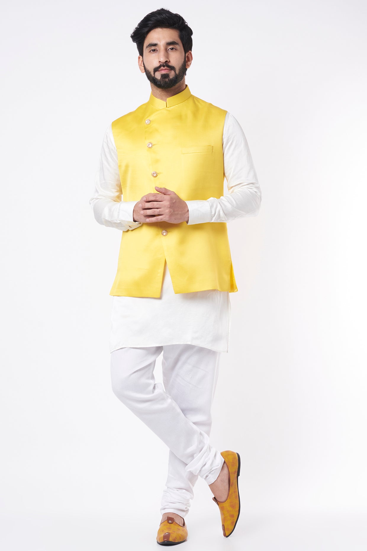 Modi jacket discount on yellow kurta