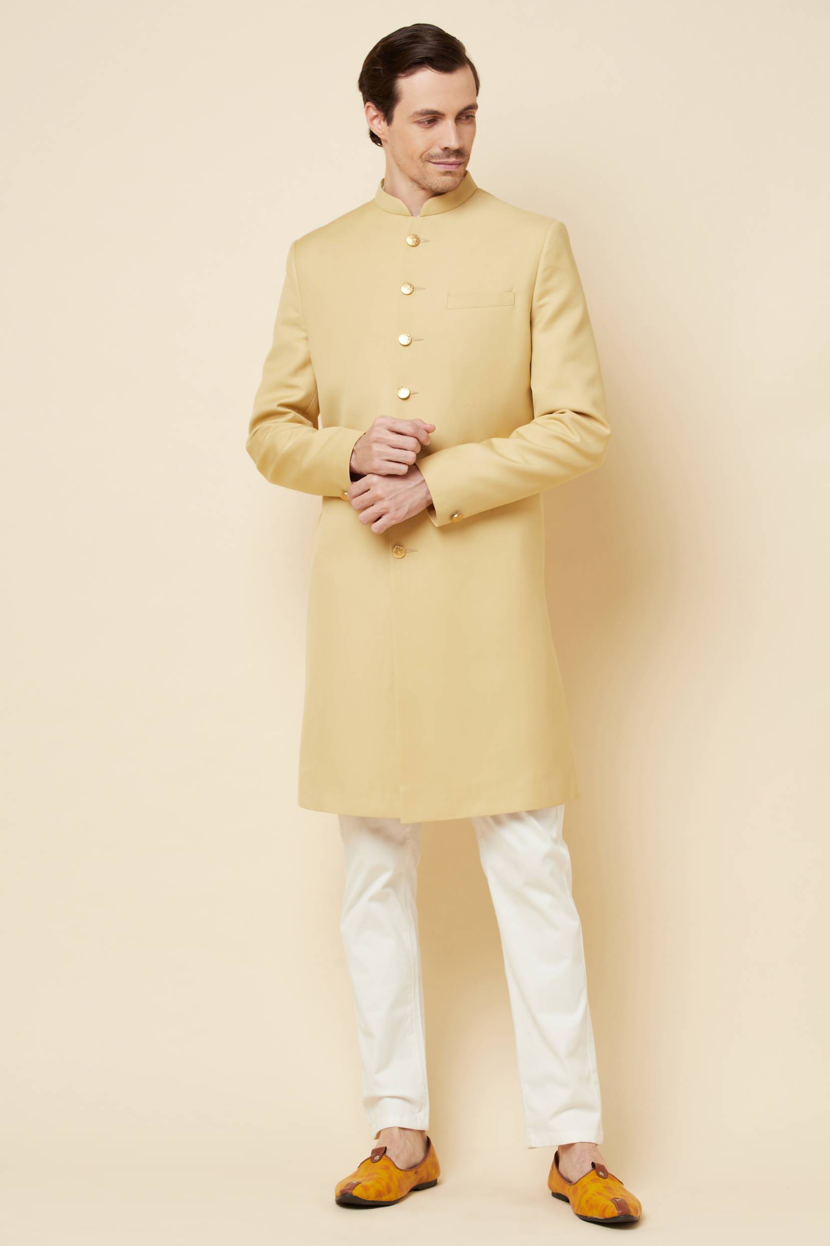 Beige sherwani on sale