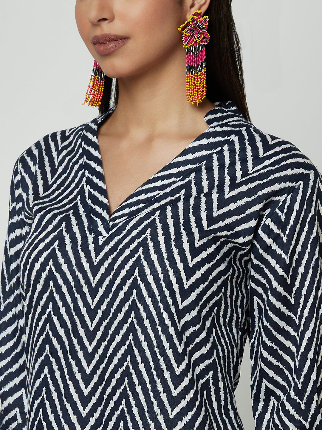 Chevron Print Kurta Set