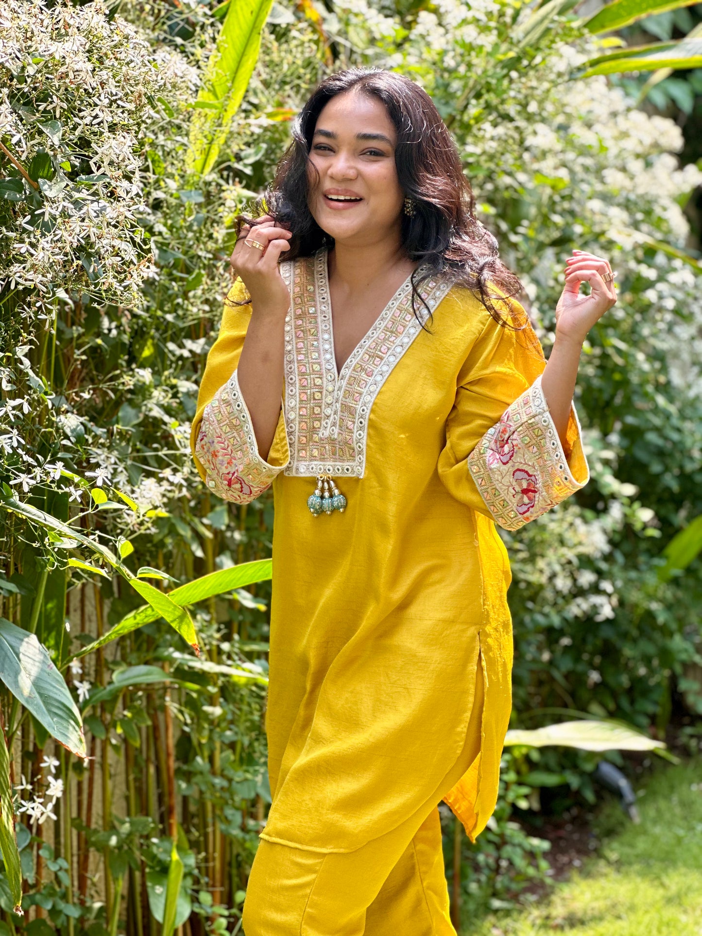 Yellow Embroidered Kurta Set