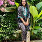 Black Floral Kaftan Tunic & Pant Set