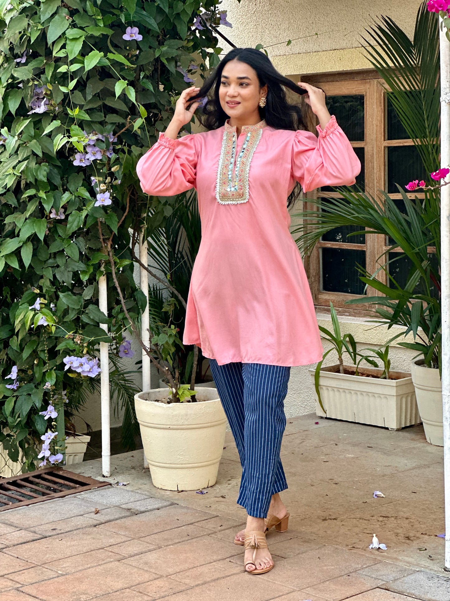 Pink Embroidered Kurta Set