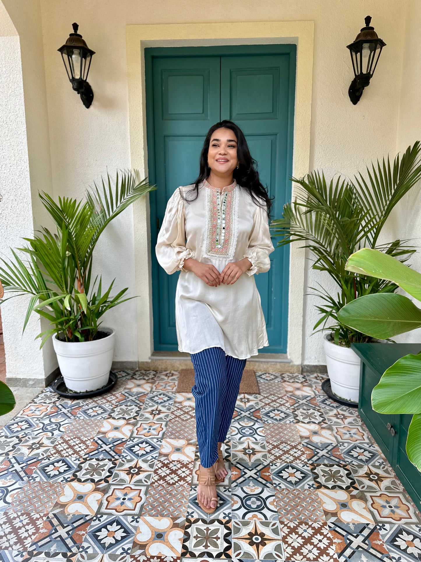 Ivory Embroidered Kurta Set