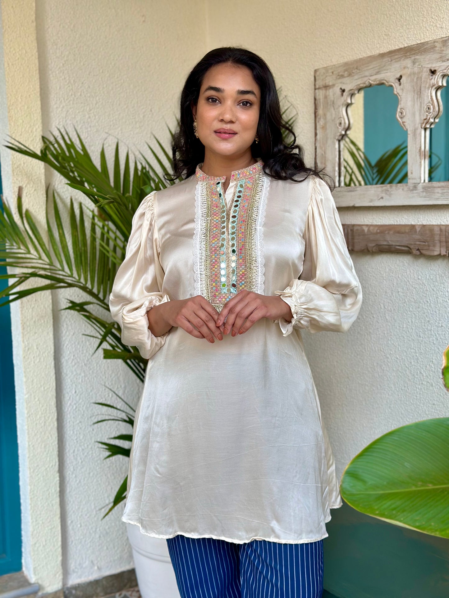 Ivory Embroidered Kurta Set