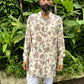 Cream Floral Muslin Silk Kurta Set