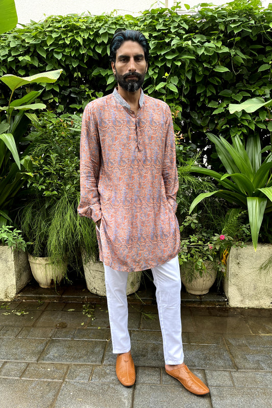 Muslin Silk Printed Kurta Set