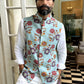 Blue Floral Print Nehru Jacket