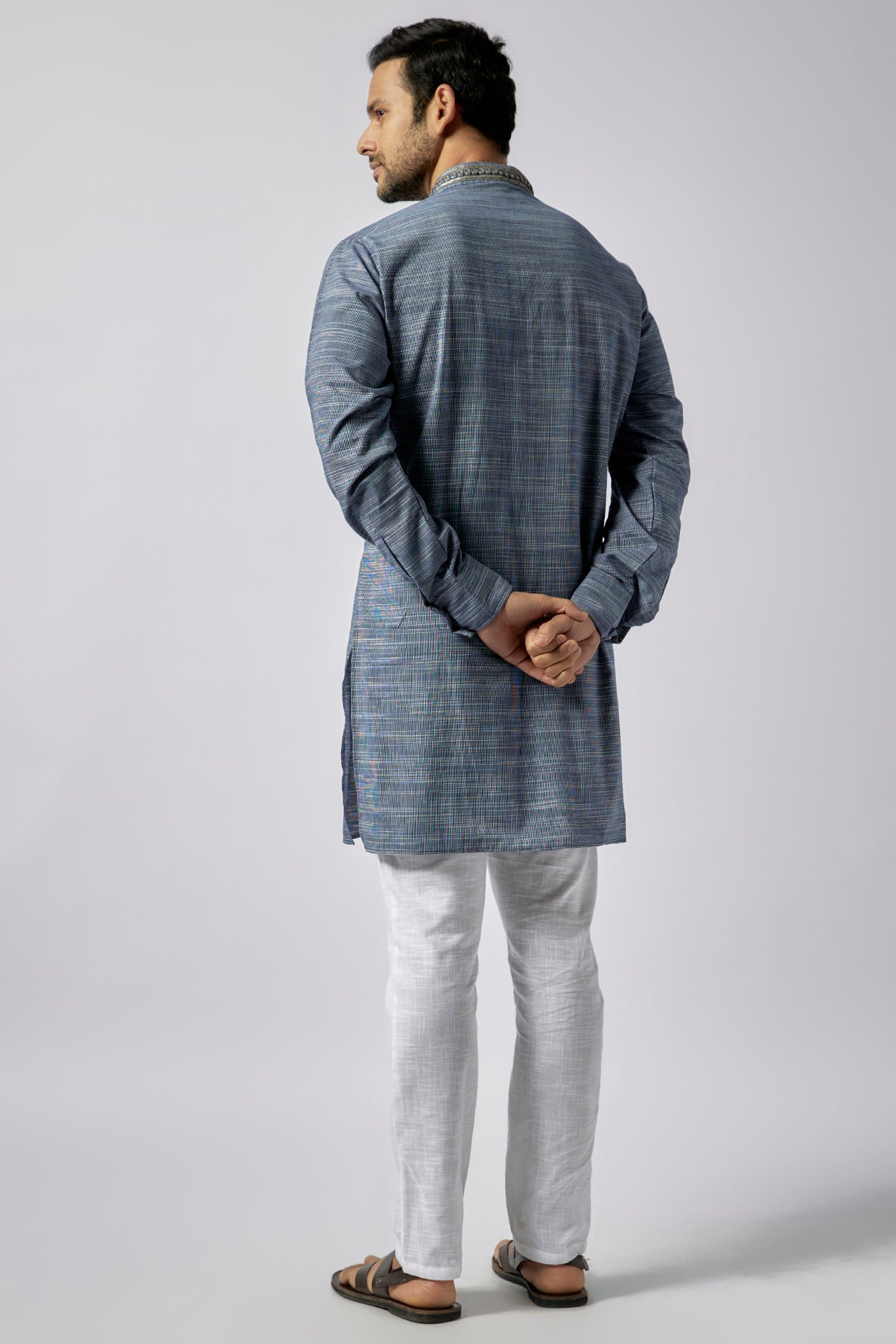 Grey Embroidered Kurta Set