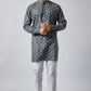 Dark Grey Embroidered Kurta Set