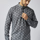 Dark Grey Embroidered Kurta Set