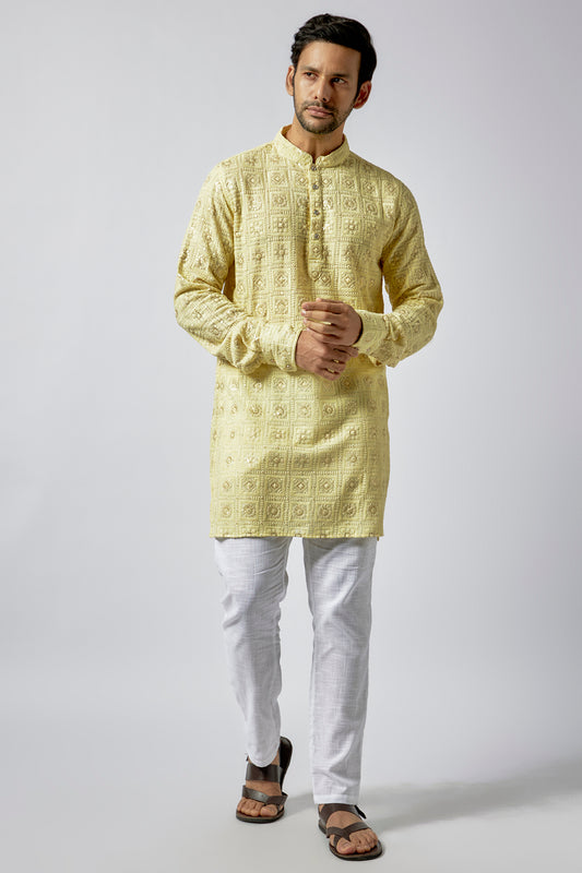 Yellow Embroidered Kurta Set