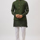 Emerald Green Embroidered Jacket Kurta Set