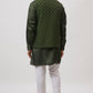 Emerald Green Embroidered Nehru Jacket