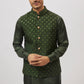 Emerald Green Embroidered Jacket Kurta Set