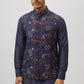 Navy Blue Embroidered Jacket Kurta Set