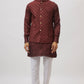 Maroon Embroidered Jacket Kurta Set