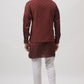 Maroon Embroidered Jacket Kurta Set