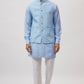 Ice Blue Embroidered Jacket Kurta Set