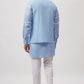 Ice Blue Embroidered Jacket Kurta Set