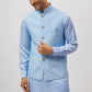 Ice Blue Embroidered Jacket Kurta Set