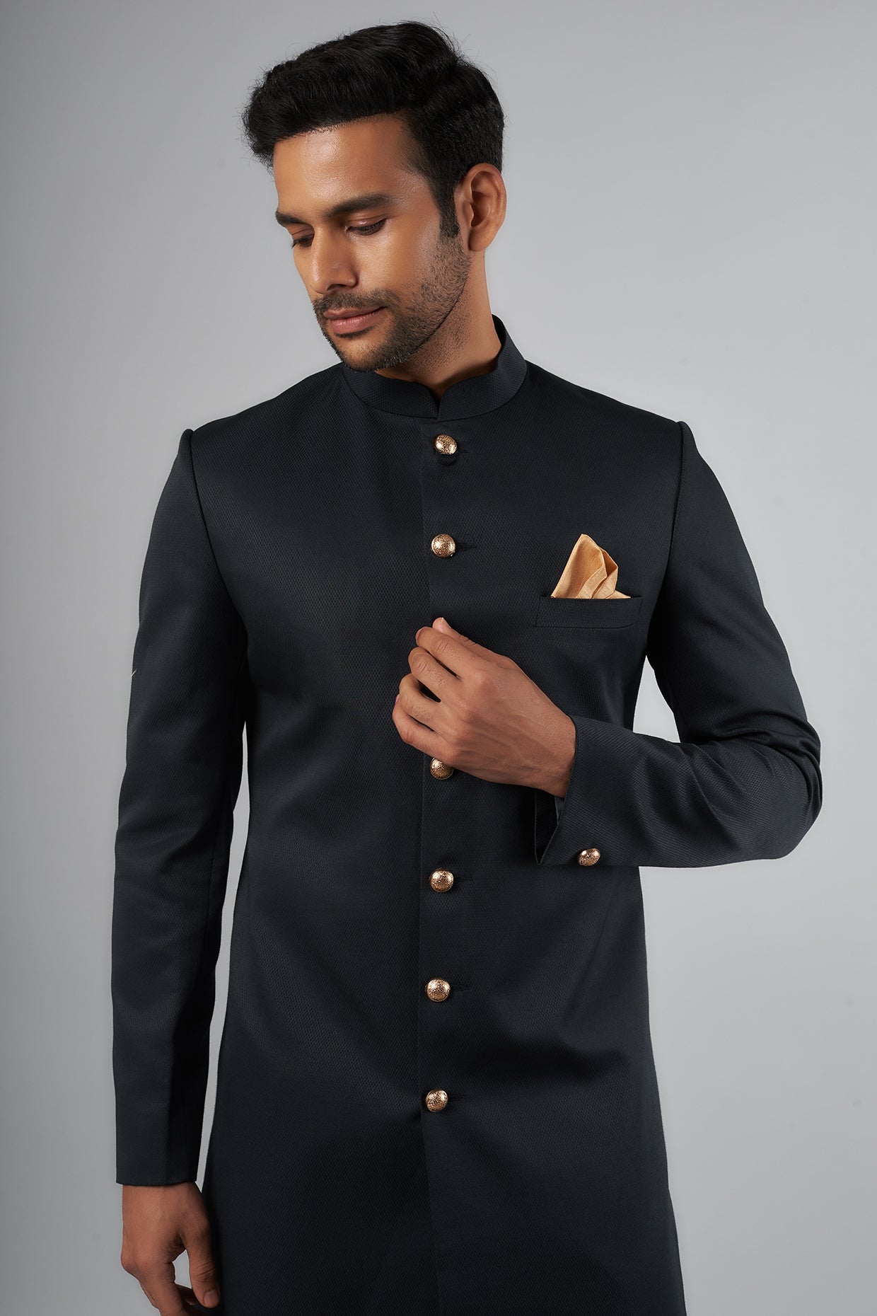 Black hotsell bandhgala sherwani