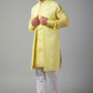 Yellow Jacquard Indo Western Set