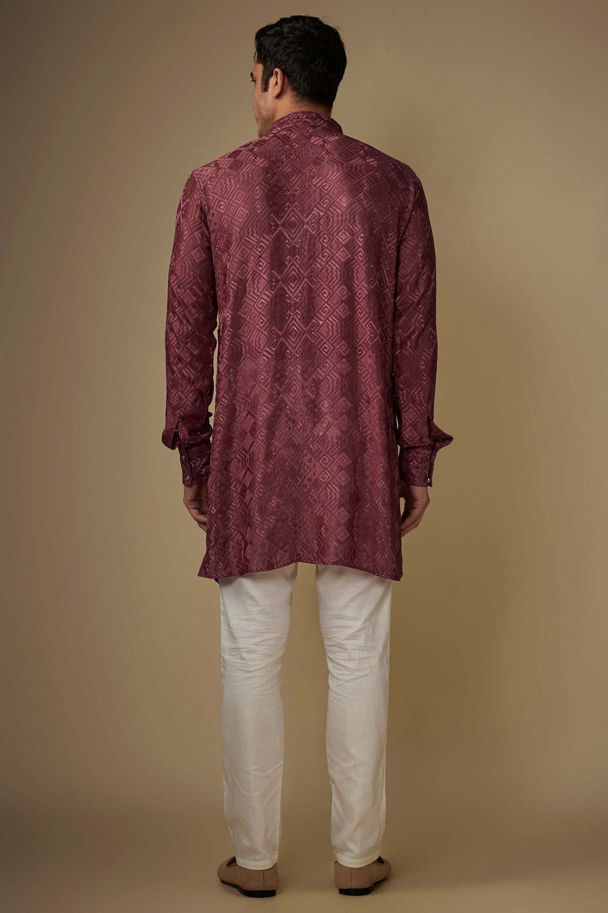 Maroon Lucknowi Embroidered Kurta Set