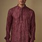 Maroon Lucknowi Embroidered Kurta Set