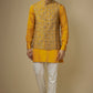 Mustard Digital Print Nehru Jacket