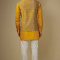 Mustard Digital Print Nehru Jacket