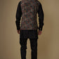 Black Digital Print Nehru Jacket