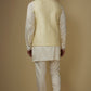 Ivory Floral Jacquard Jacket Kurta Set