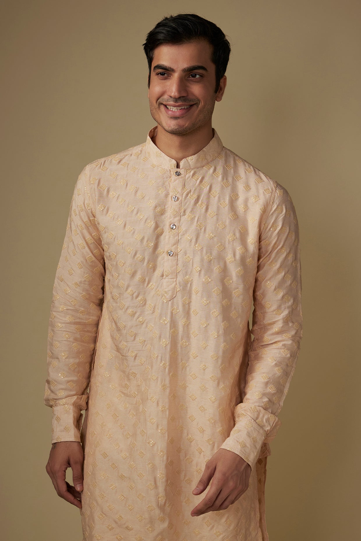 Light Pink Embroidered Kurta Set