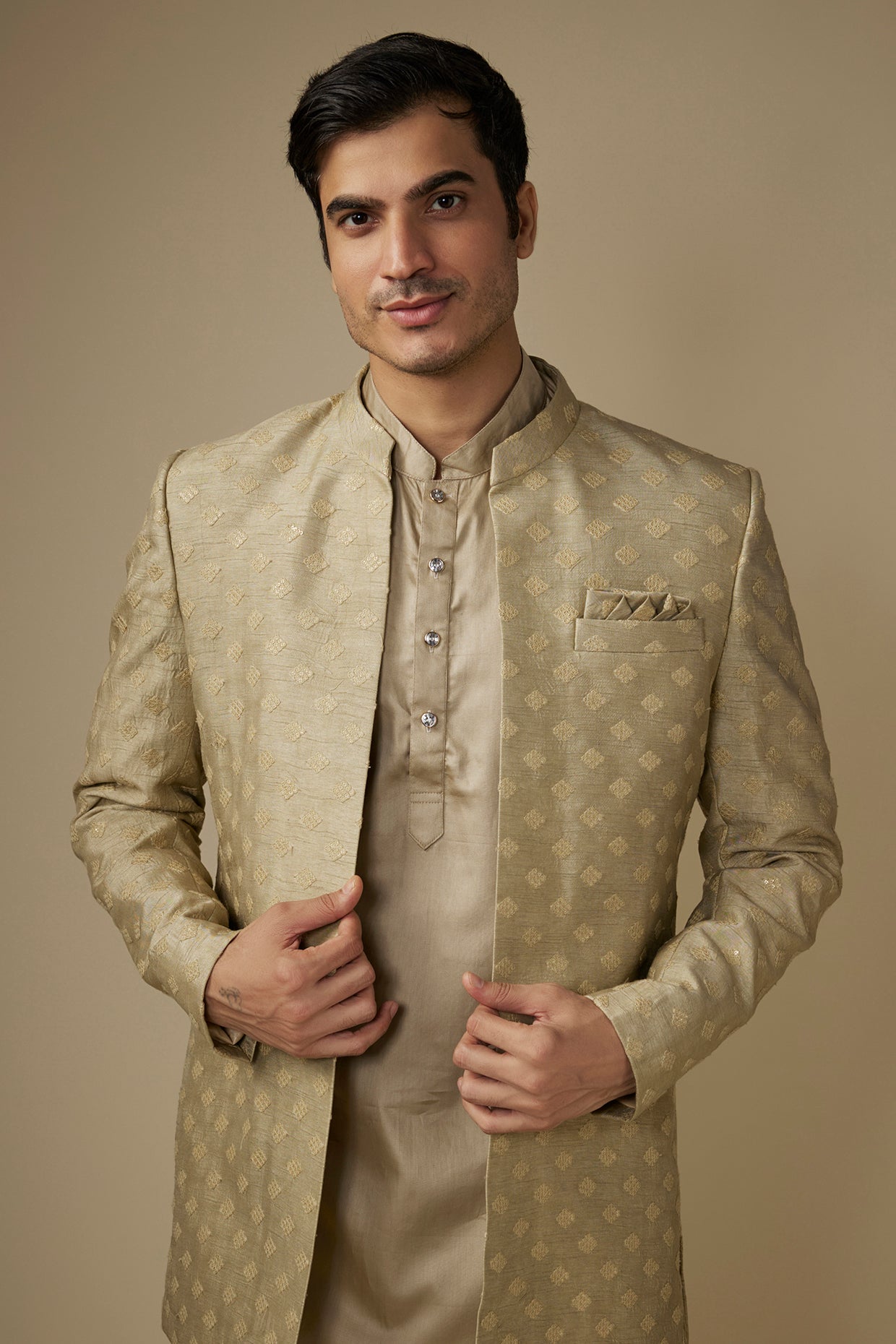 Champagne Gold Indo Western Set