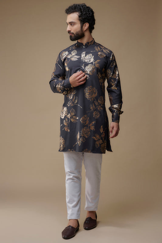 Gold Foil Print Kurta set