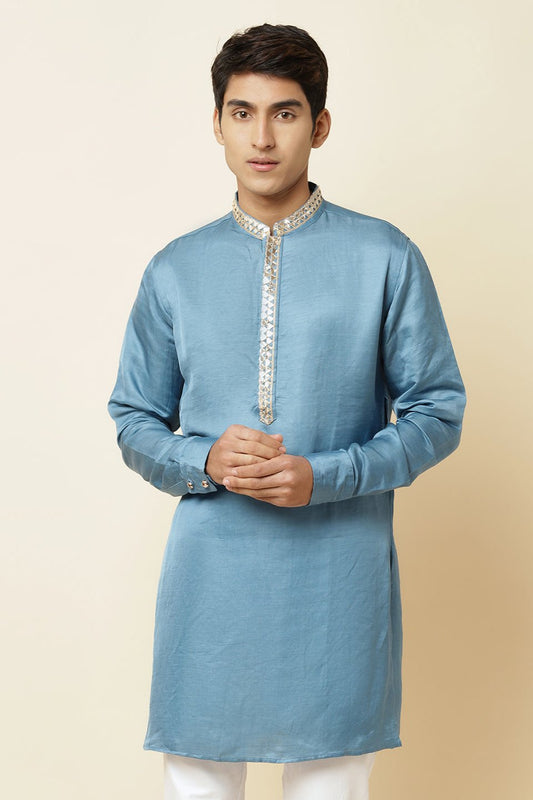 Blue Embroidered Kurta - Spring Break