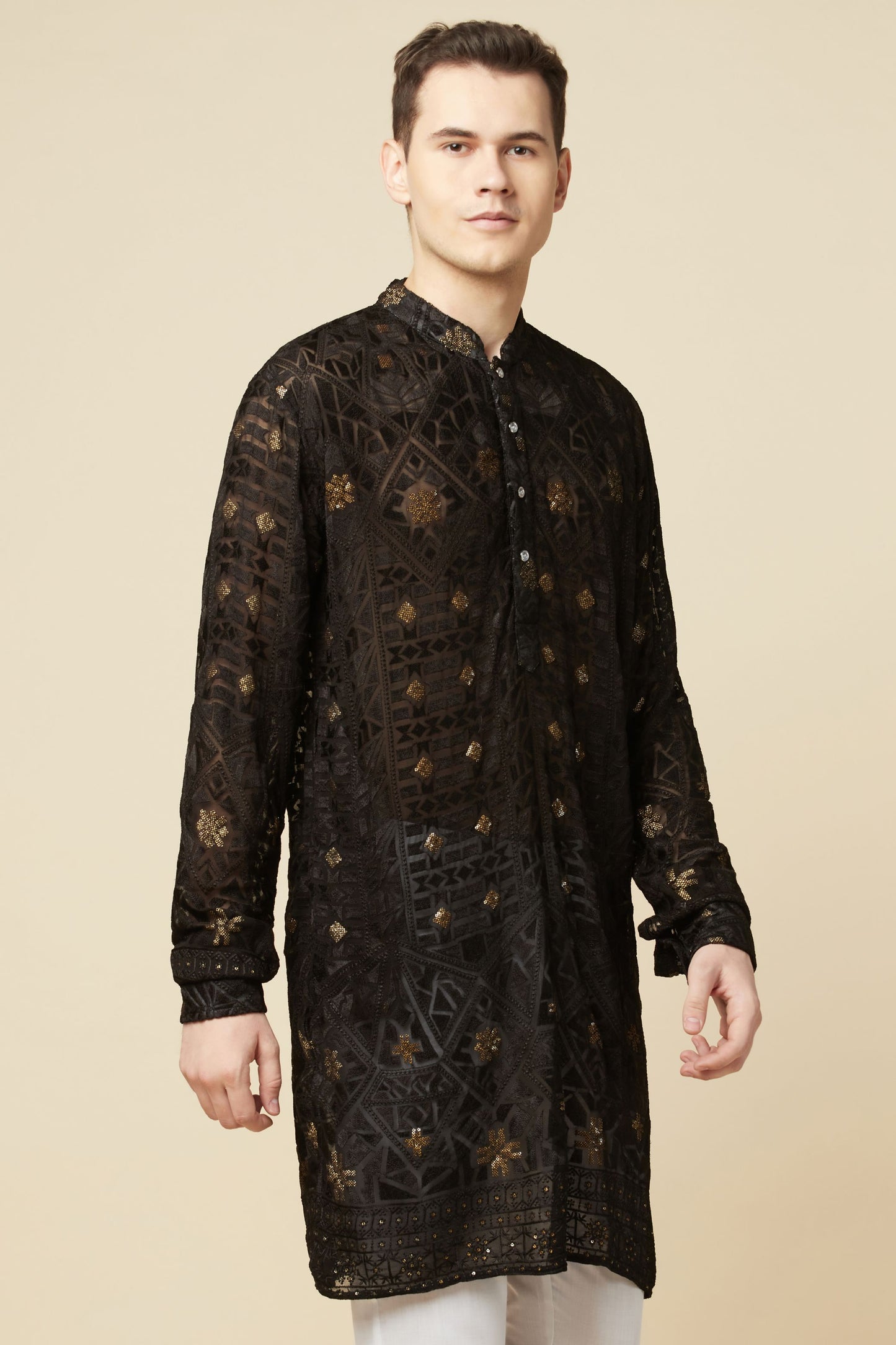 Black Lucknowi Embroidered Kurta Set - Spring Break