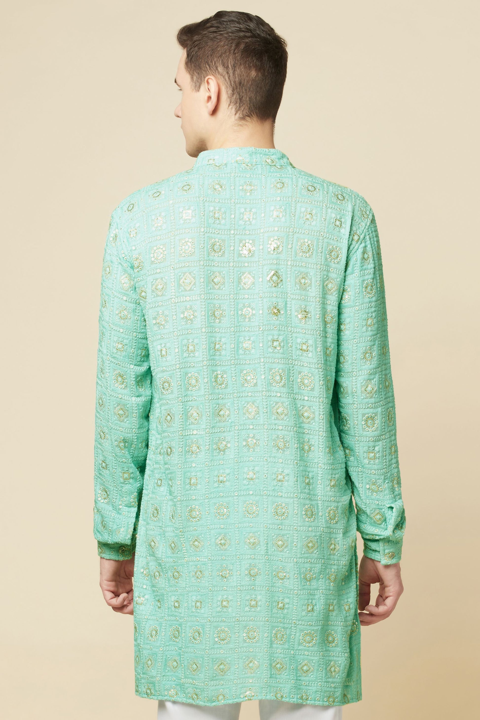 Green Lucknowi Embroidered Kurta Set - Spring Break