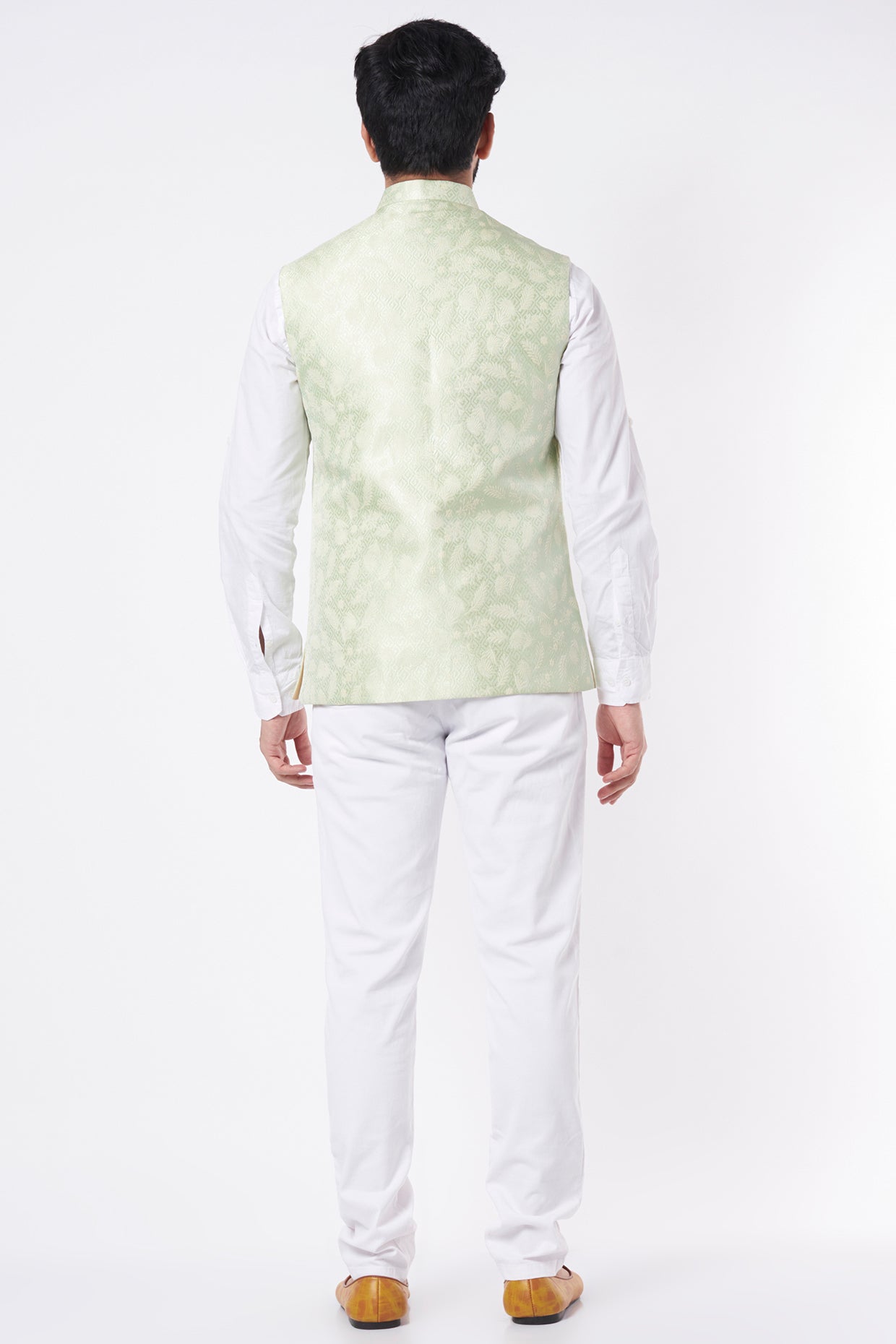 Mint Green Jacquard Bundi Jacket - Spring Break