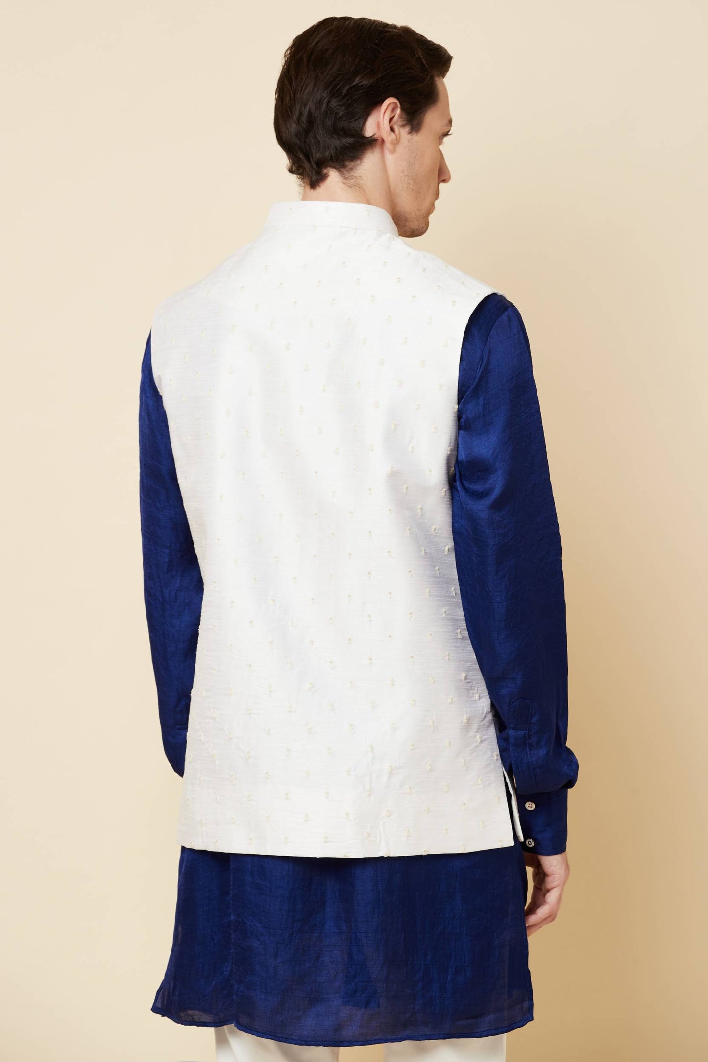 White Embroidered Jacket Kurta Set - Spring Break