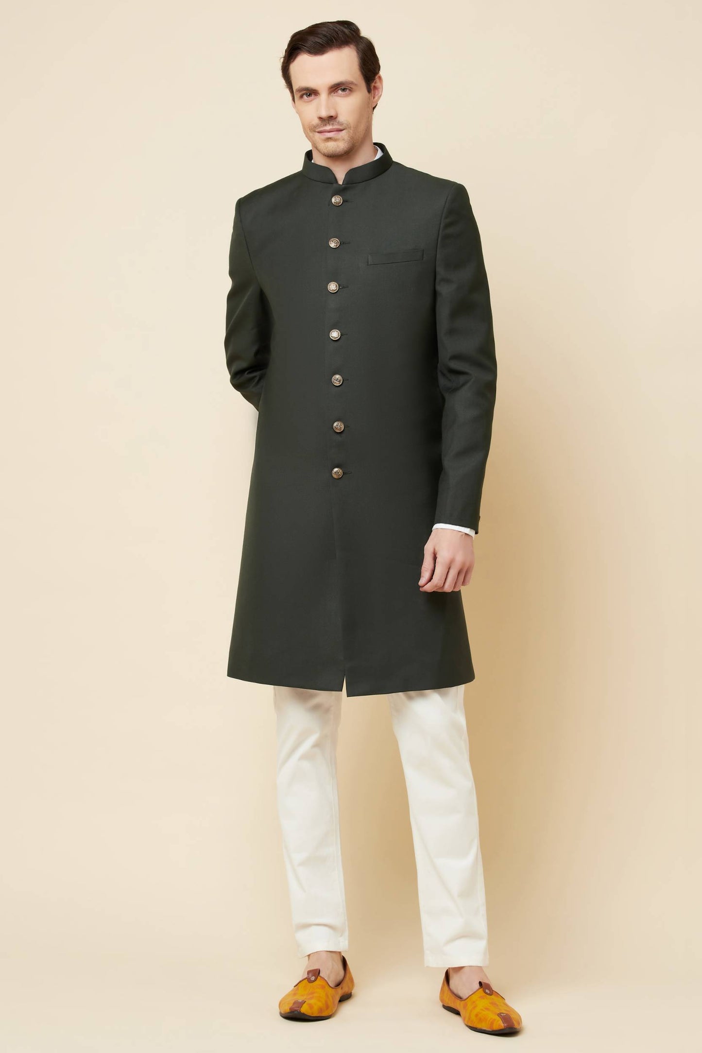 Deep Green Sherwani Set - Spring Break