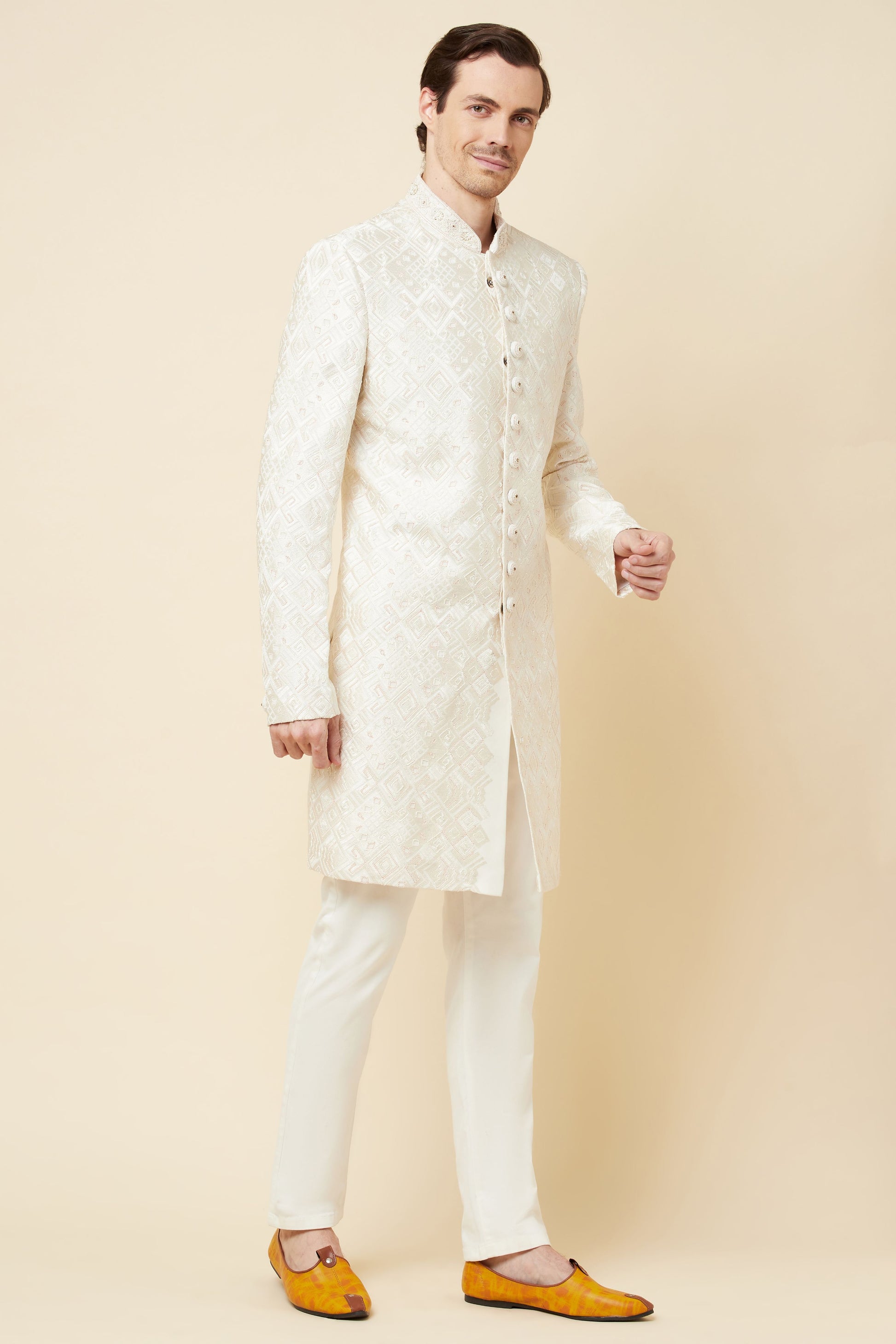 Classic Lucknowi Embroidered Sherwani Set - Spring Break