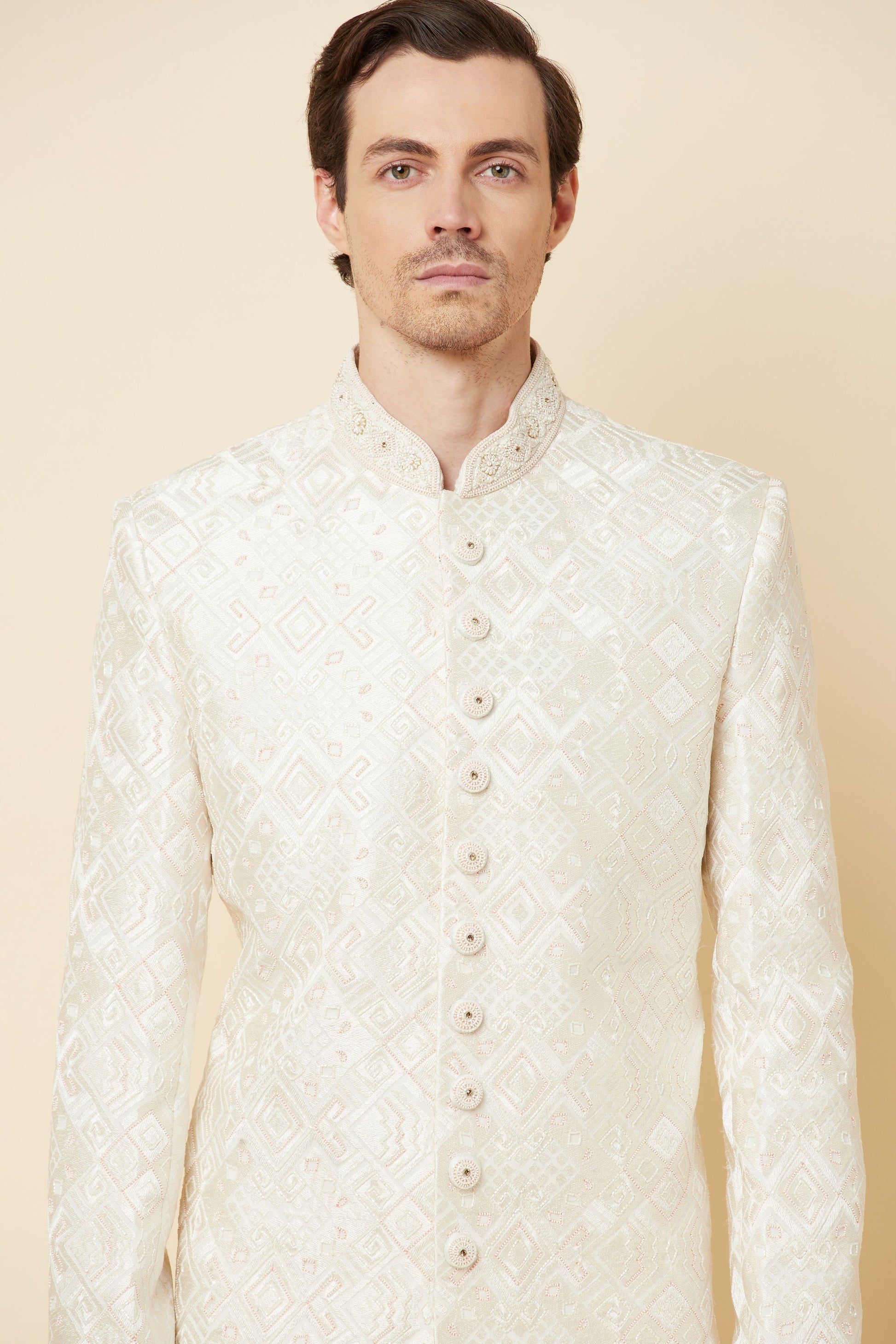 Classic Lucknowi Embroidered Sherwani Set - Spring Break